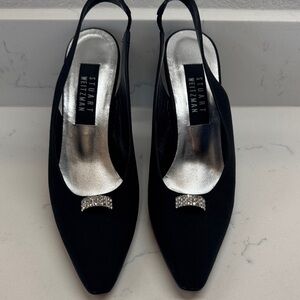 Stuart Weitzman Black Heels with Silver Accents